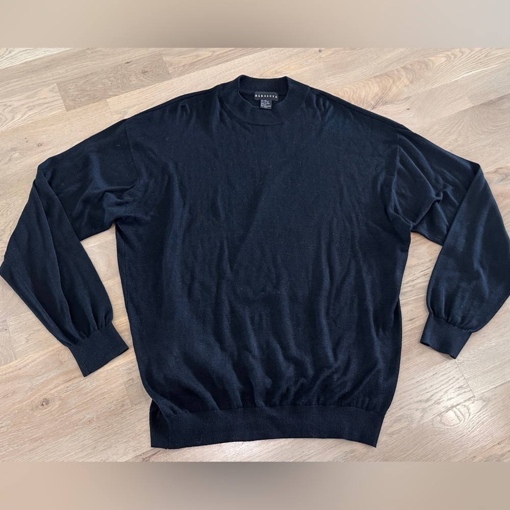 Baracuta men’s silk cotton blend black sweater size XL TALL XLT